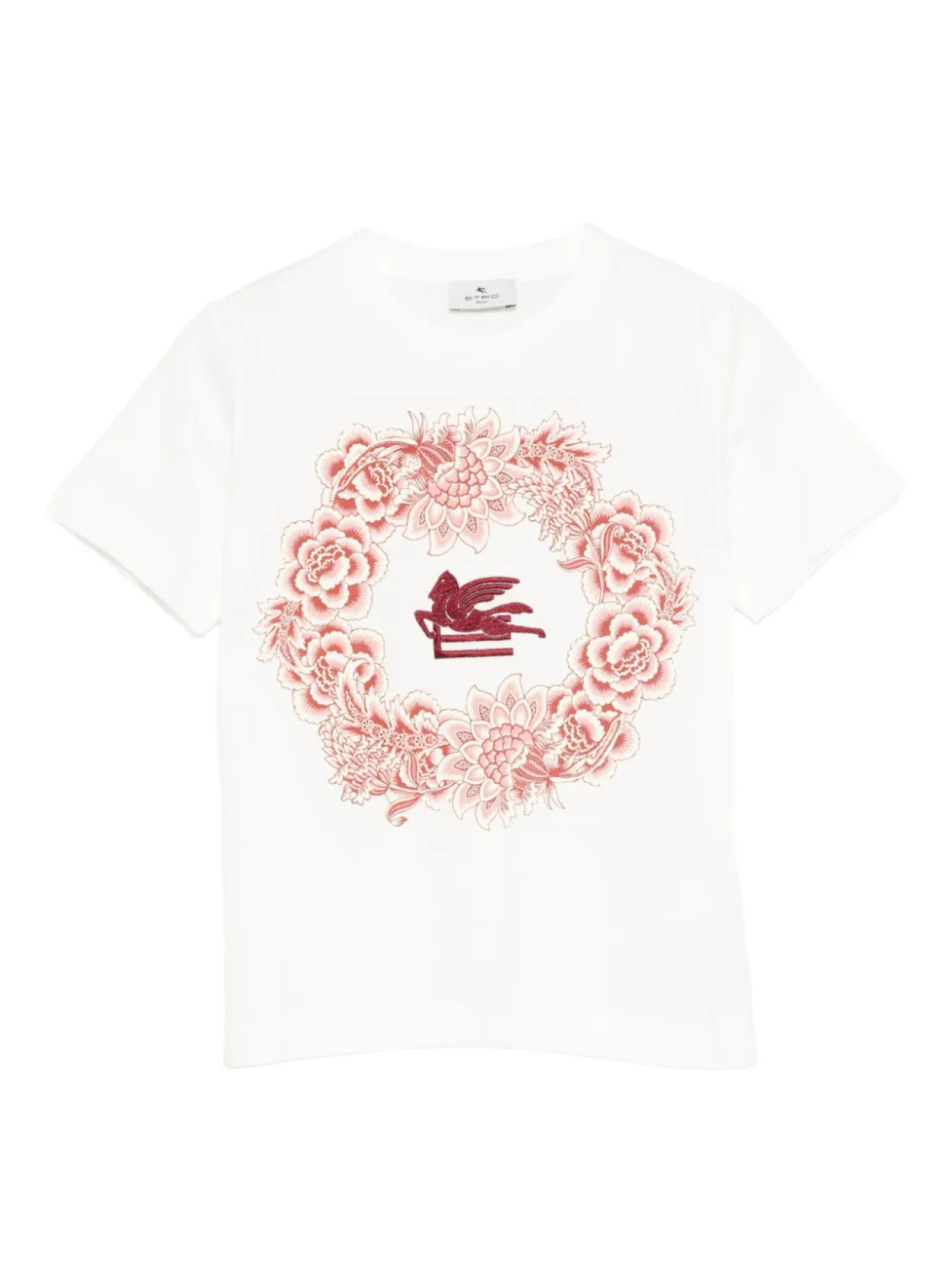 

Футболка ETRO KIDS Pegaso с цветочным венком, белый