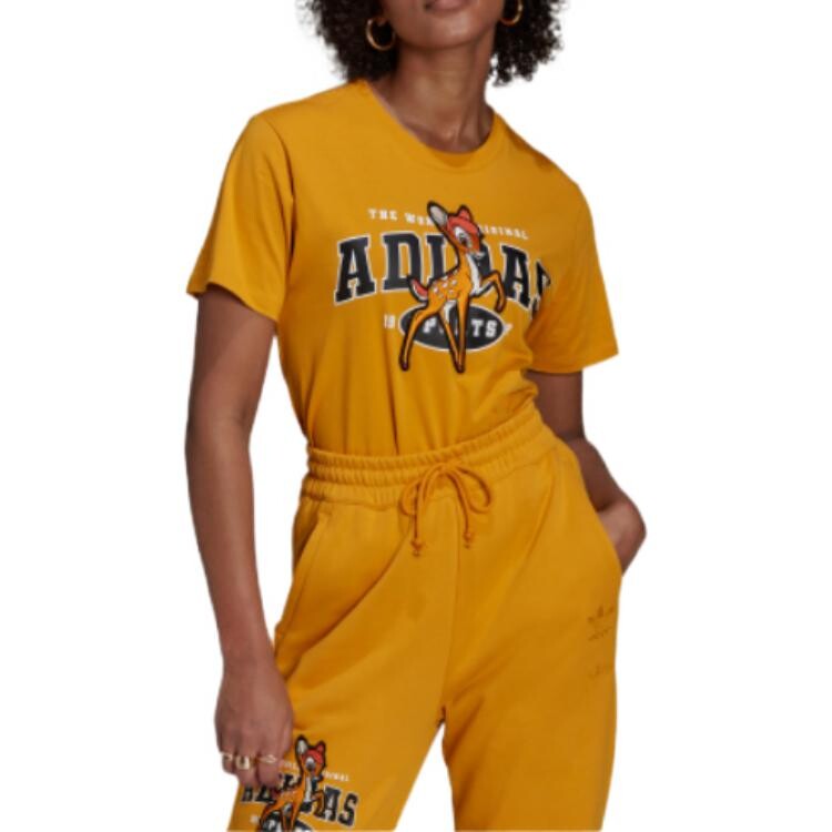 Футболка DISNEY BAMBI GRAPHIC TEE женская золотая Adidas Originals — фото 2