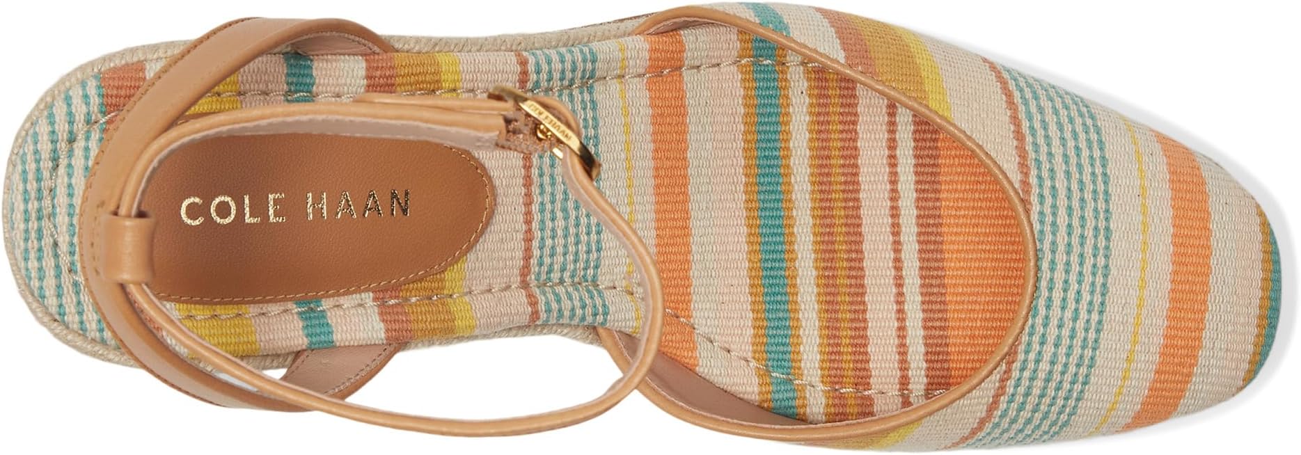 Сандалии Cole Haan Cloudfeel Kyra Espadrille Wedges, цвет Riviera Striped Canvas/Biscuit Leather — фото 2