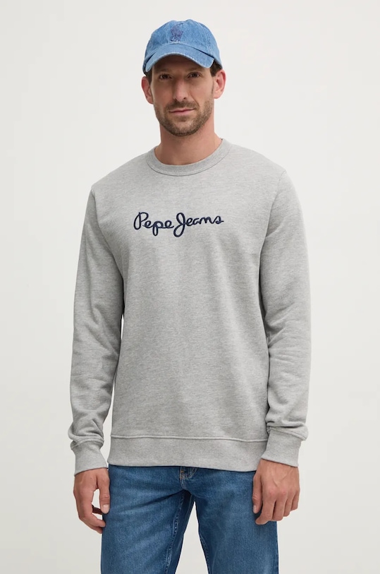 

Хлопковая толстовка NEW JOE CREW Pepe Jeans, серый
