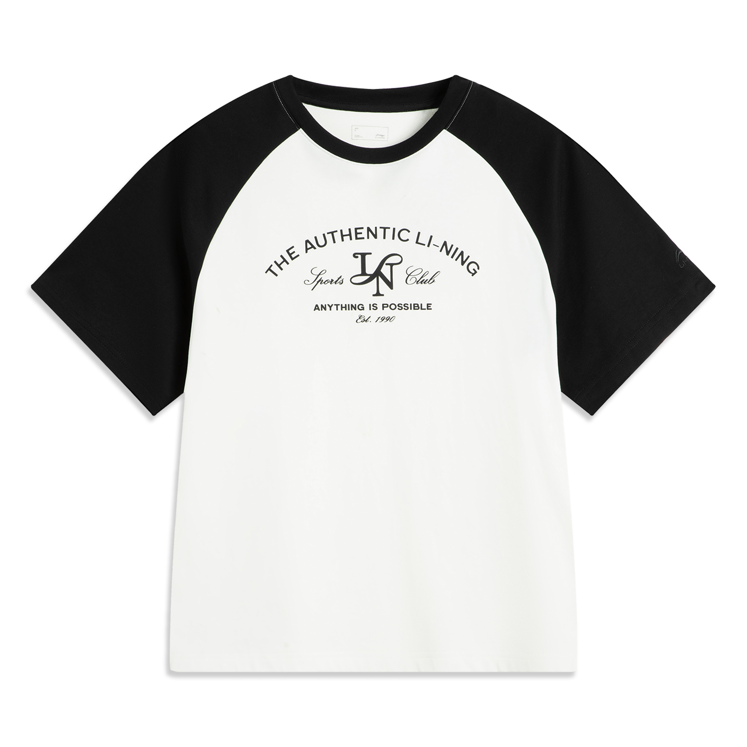 

LINING Футболка Sports Trend Series женская ivory/black, Черный, LINING Футболка Sports Trend Series женская ivory/black