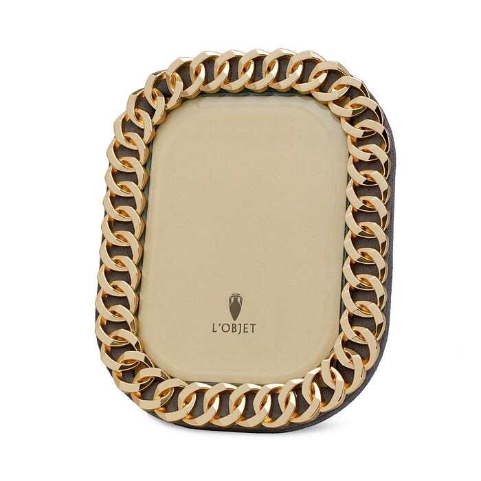 

Рамка для фотографий L'Objet Cuban Link, 5 x 7 дюймов, золотой