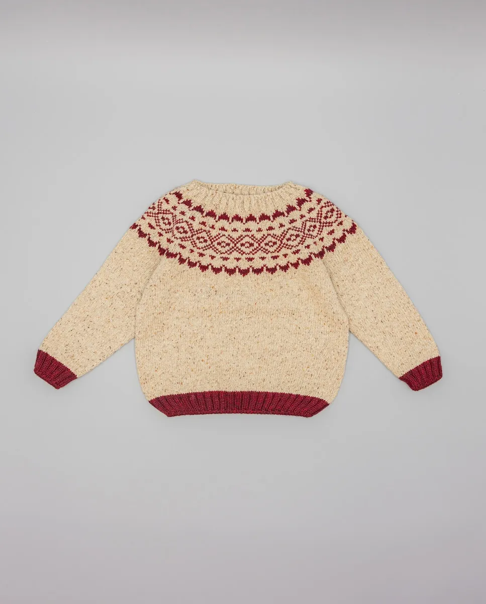 

Вязаный детский джемпер с узором Fina Ejerique, бежевый