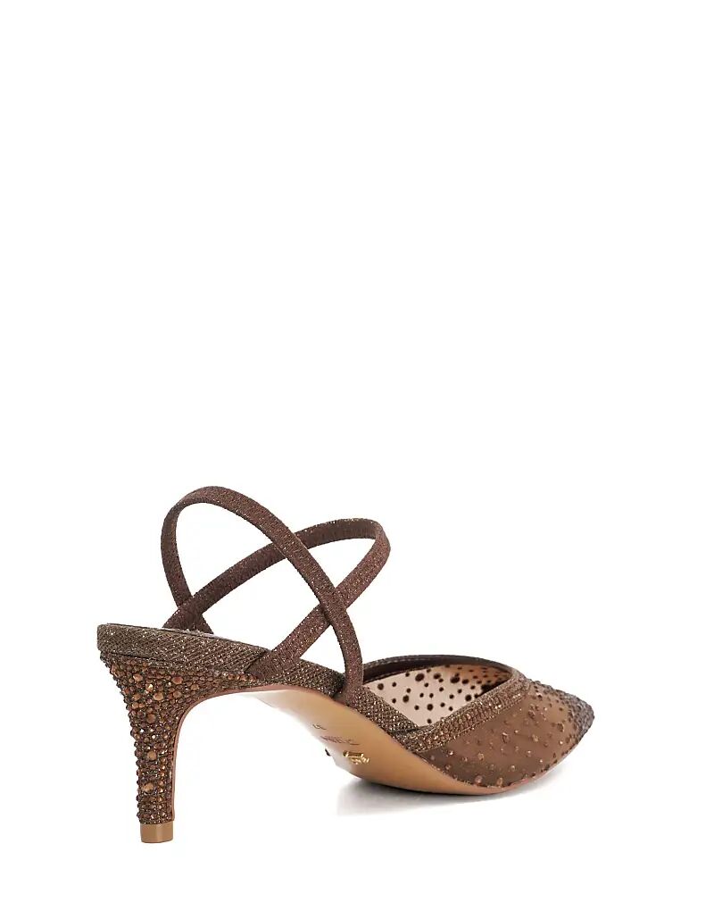 Dune London Wide fit wf харизматичные туфли с открытой пяткой коричневого цвета — фото 3
