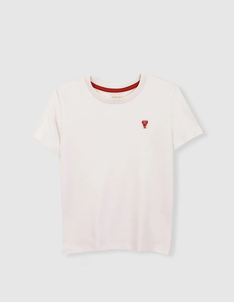 

Футболка с короткими рукавами для мальчиков с принтом лобстера Gocco, белый