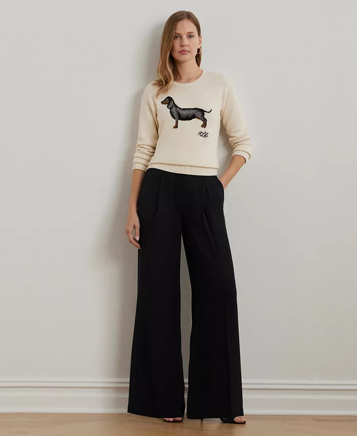 

Женские широкие брюки из двустороннего жоржета Lauren Ralph Lauren, черный