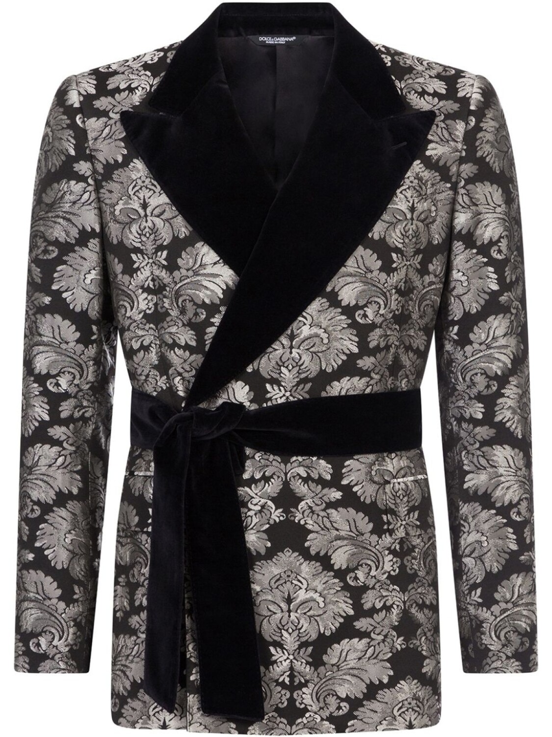 

Dolce & Gabbana жаккардовый пиджак с поясом, черный