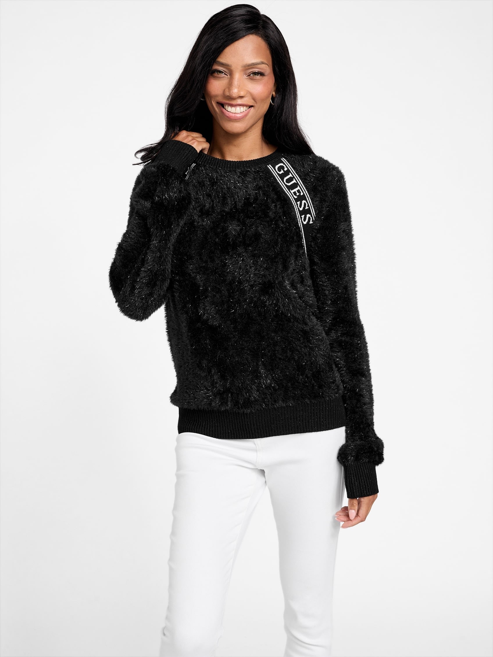

Свитер из искусственного меха Alana Guess Factory, черный