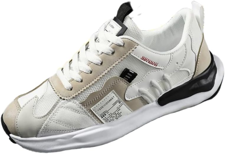 

Мужские повседневные спортивные кроссовки - дышащие с противоскользящей резиновой подошвой, шнуровка, подходят для бега и повседневной носки Hoalox, белый