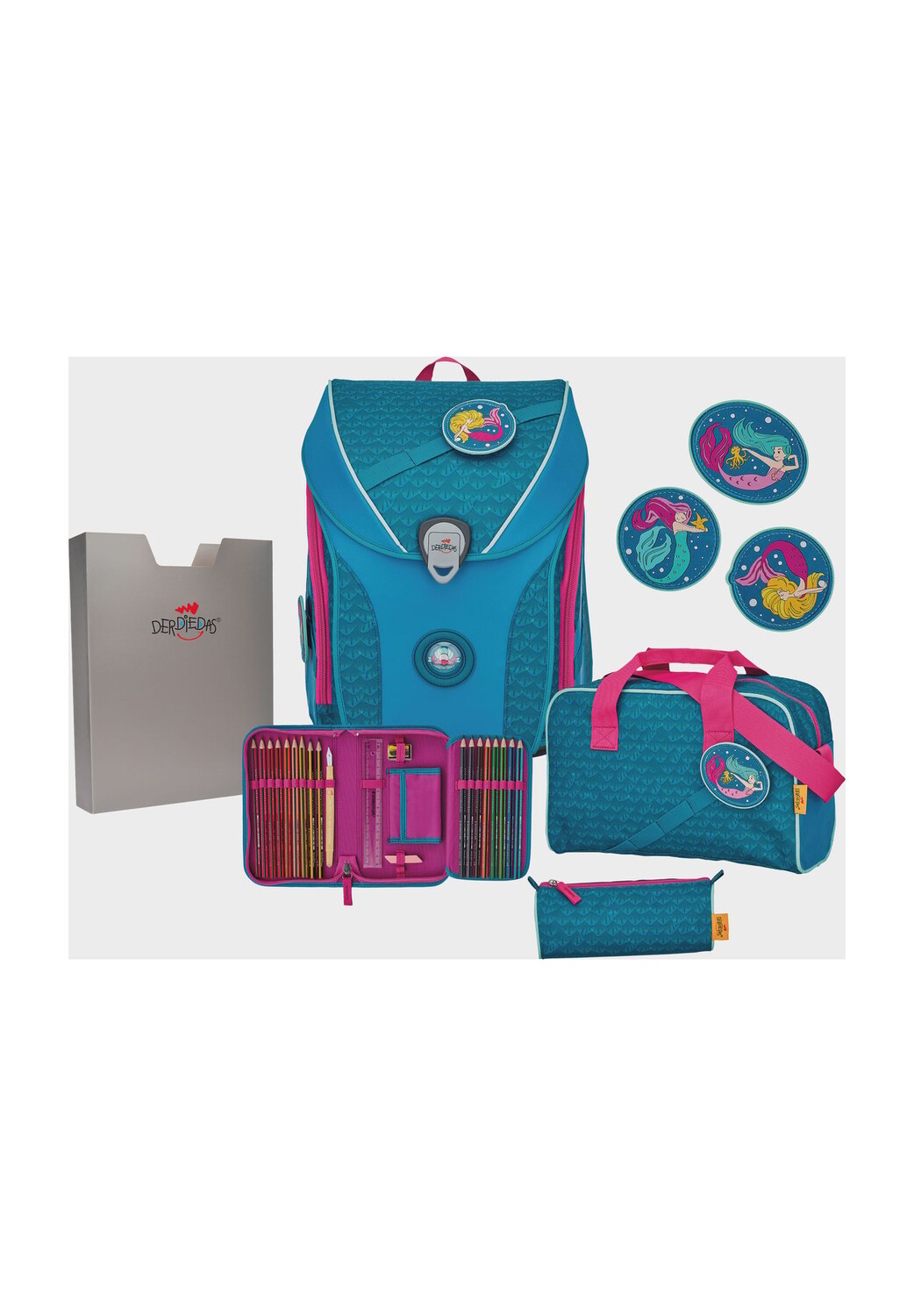 

Набор школьных сумок ErgoFlex, 5 шт DerDieDas, цвет Blau Pink