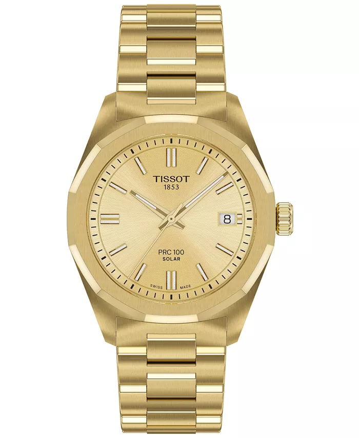 

Женские часы Swiss PRC 100 Solar Gold-Tone на стальном браслете 34mm Tissot