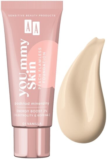 

Минеральная основа, 01 ваниль, 30 мл AA YOU.mmy Skin Peach Flawless Foundation