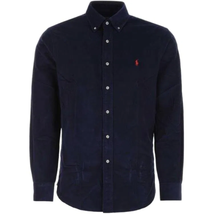 Рубашка с вышивкой пони Polo Ralph Lauren синяя