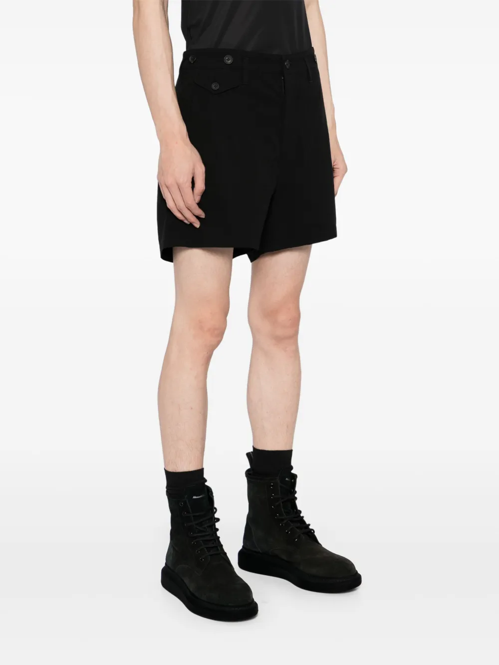 Шорты с низким шаговым швом Yohji Yamamoto, черный — фото 3
