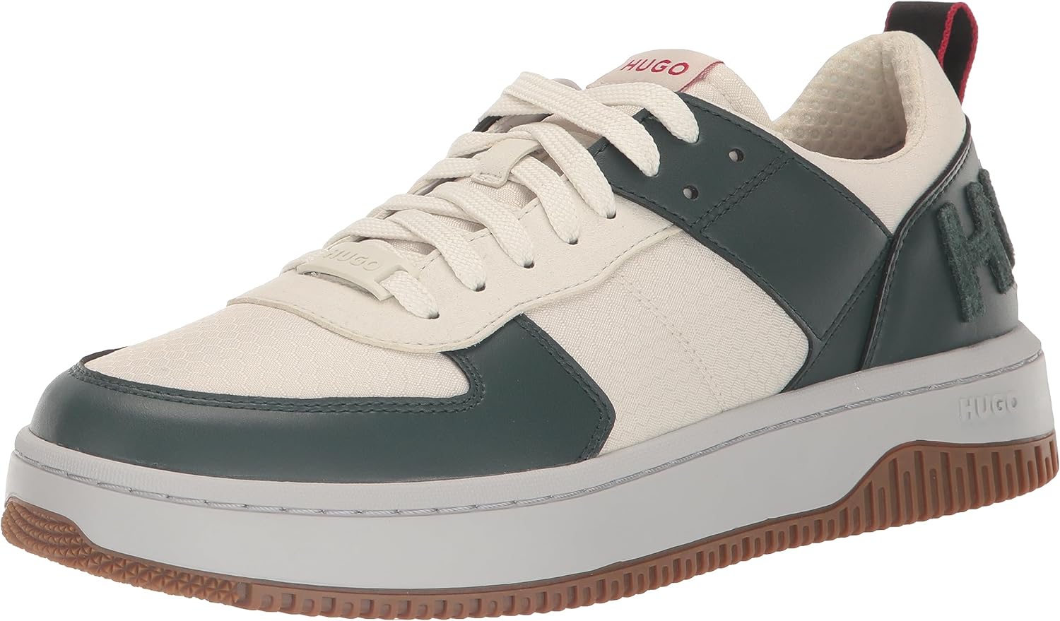 

Мужские кроссовки Hugo Mens Kilian в ретро-стиле с двухцветным дизайном, белый/зеленый