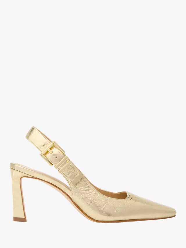 

Туфли-лодочки Michael Kors Darrington Leather Buckle Slingback, золотой