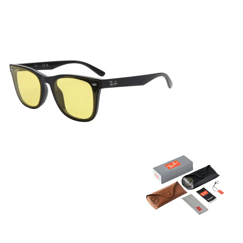 

RayBan Пластиковая оправа квадратные солнцезащитные очки унисекс, Yellow