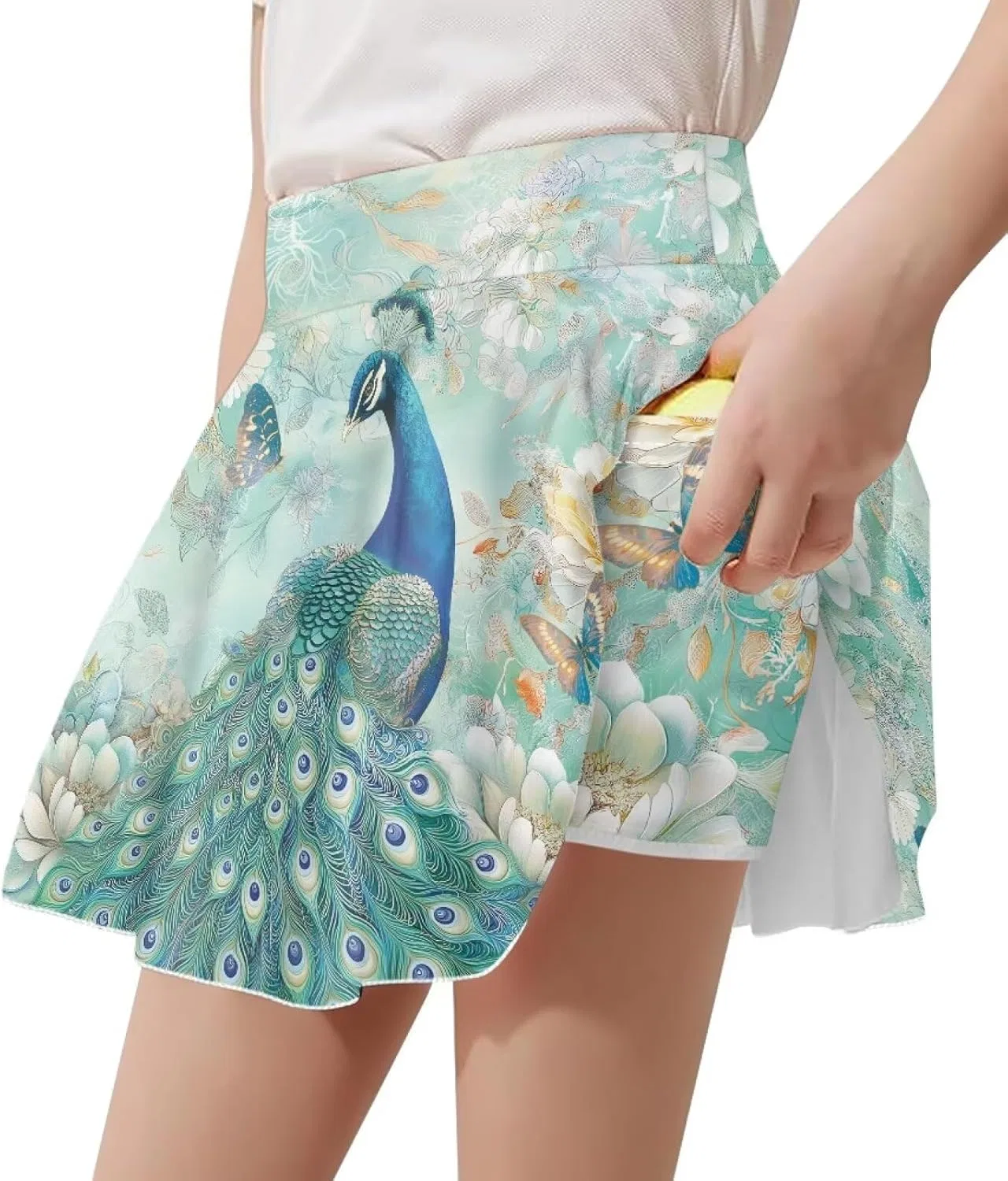 Спортивная юбка с шортами для девочек Hdjxbdhsv, цвет Peacock — фото 2