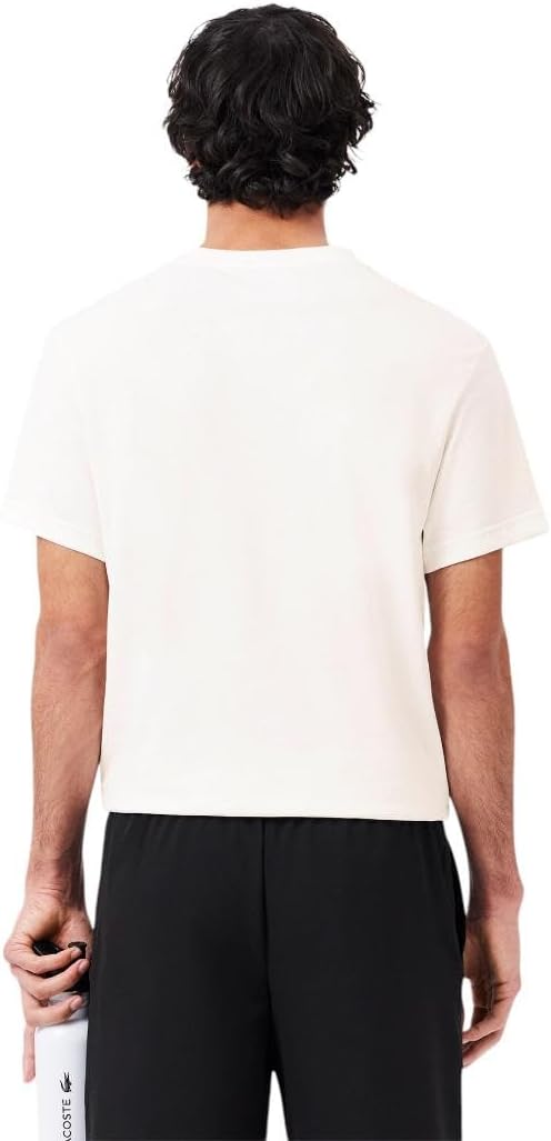 Футболка мужская Lacoste Ultra Dry, спортивная, с логотипом, белый / черный — фото 3