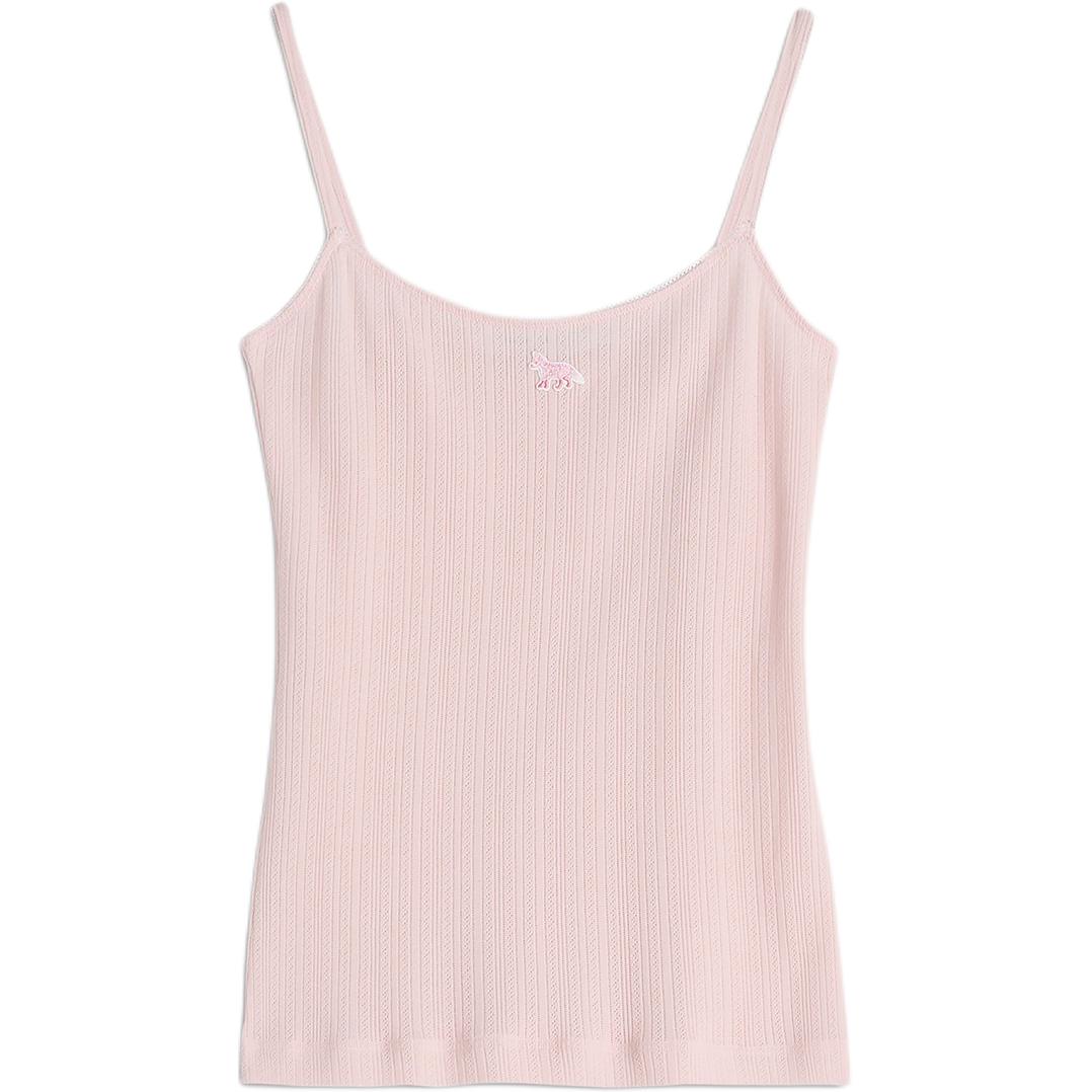 

Топ рифленый с детенышем лисы Maison Kitsune, розовый