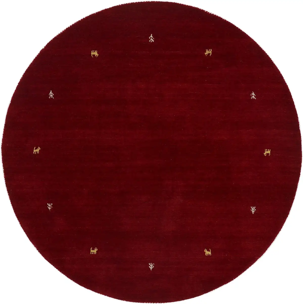 

КоверКовер из тонкой шерсти "Gabbeh Uni", круглый, чистая шерсть, ручная работа, мотив животного Gabbeh, теплый комнатный климат, разные размеры Carpetfine Ø 200 см, красный