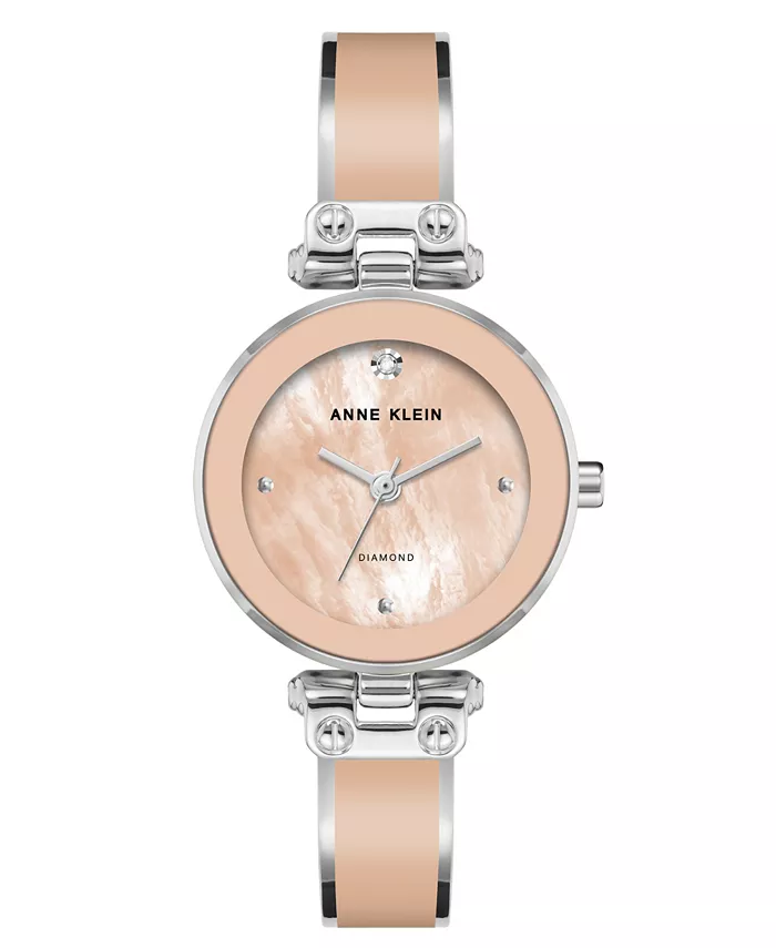 

Женские часы-браслет Quartz Sleek Blush с эмалью и металлическим сплавом серебристого оттенка, 28 мм Anne Klein