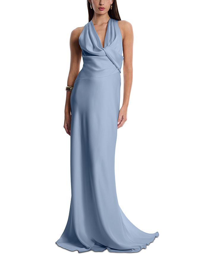 

BCBG Платье-комбинация с капюшоном и запахом BCBGMAXAZRIA, синий