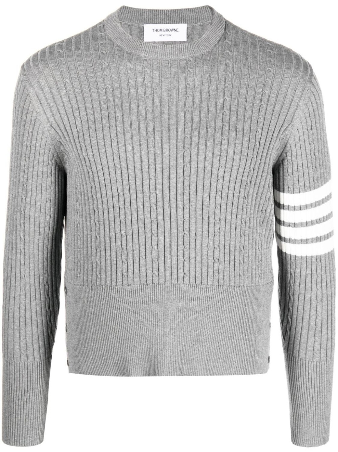 

Thom Browne джемпер в рубчик с полосками 4-Bar, серый