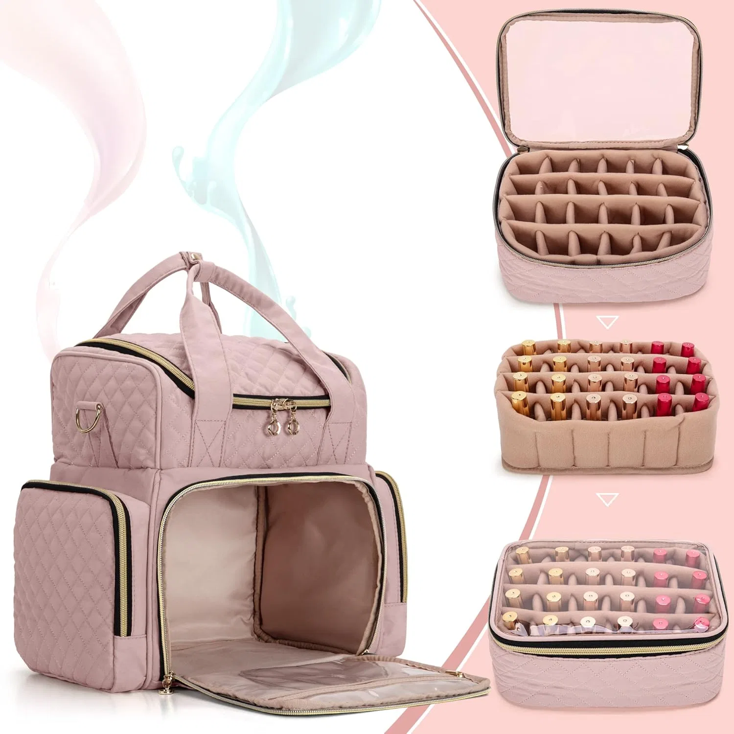 Сумка для лаков и сушилки для ногтей Luxja Luxja, Pink — фото 3