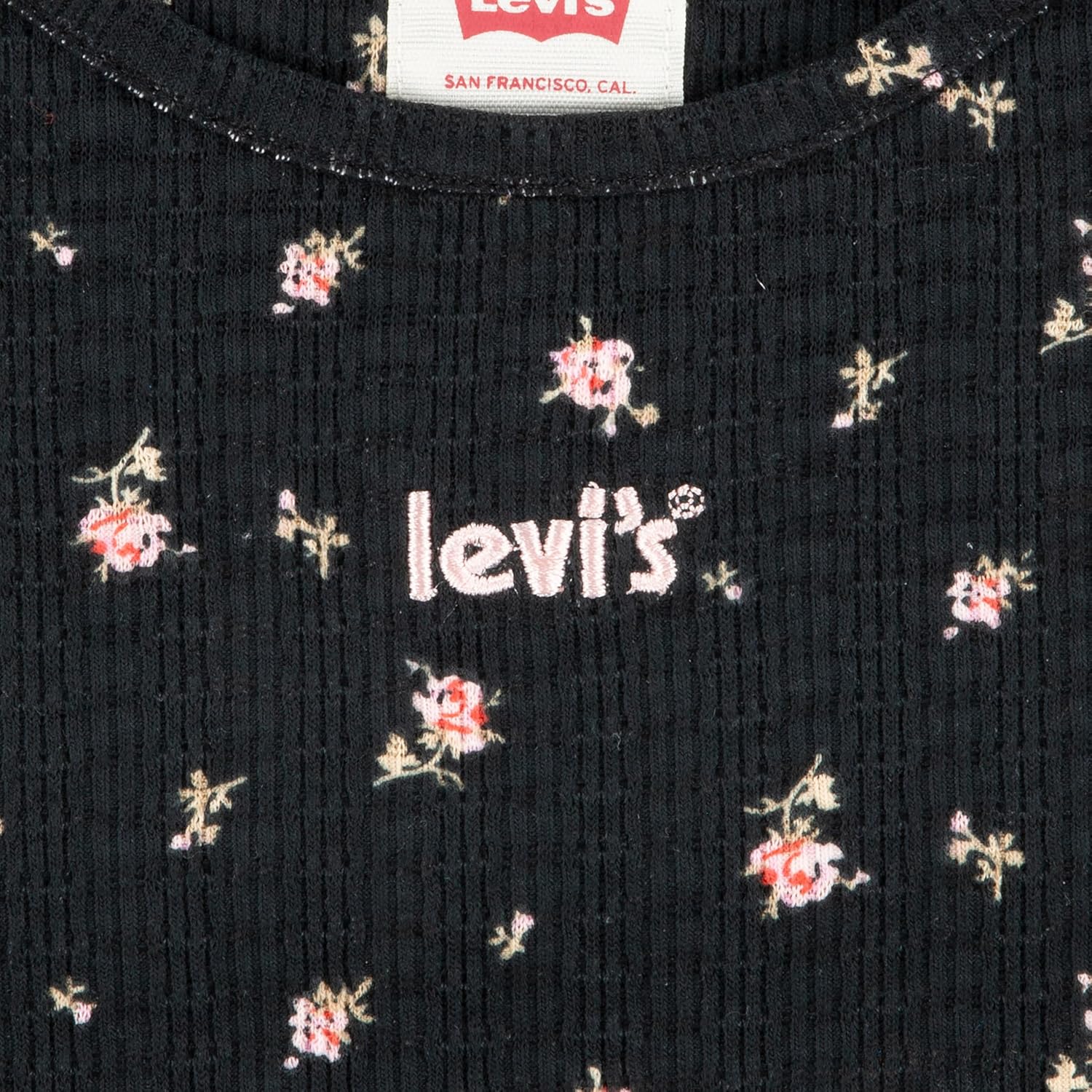 Футболка Levi's для девочек из трикотажа в рубчик, Black — фото 3