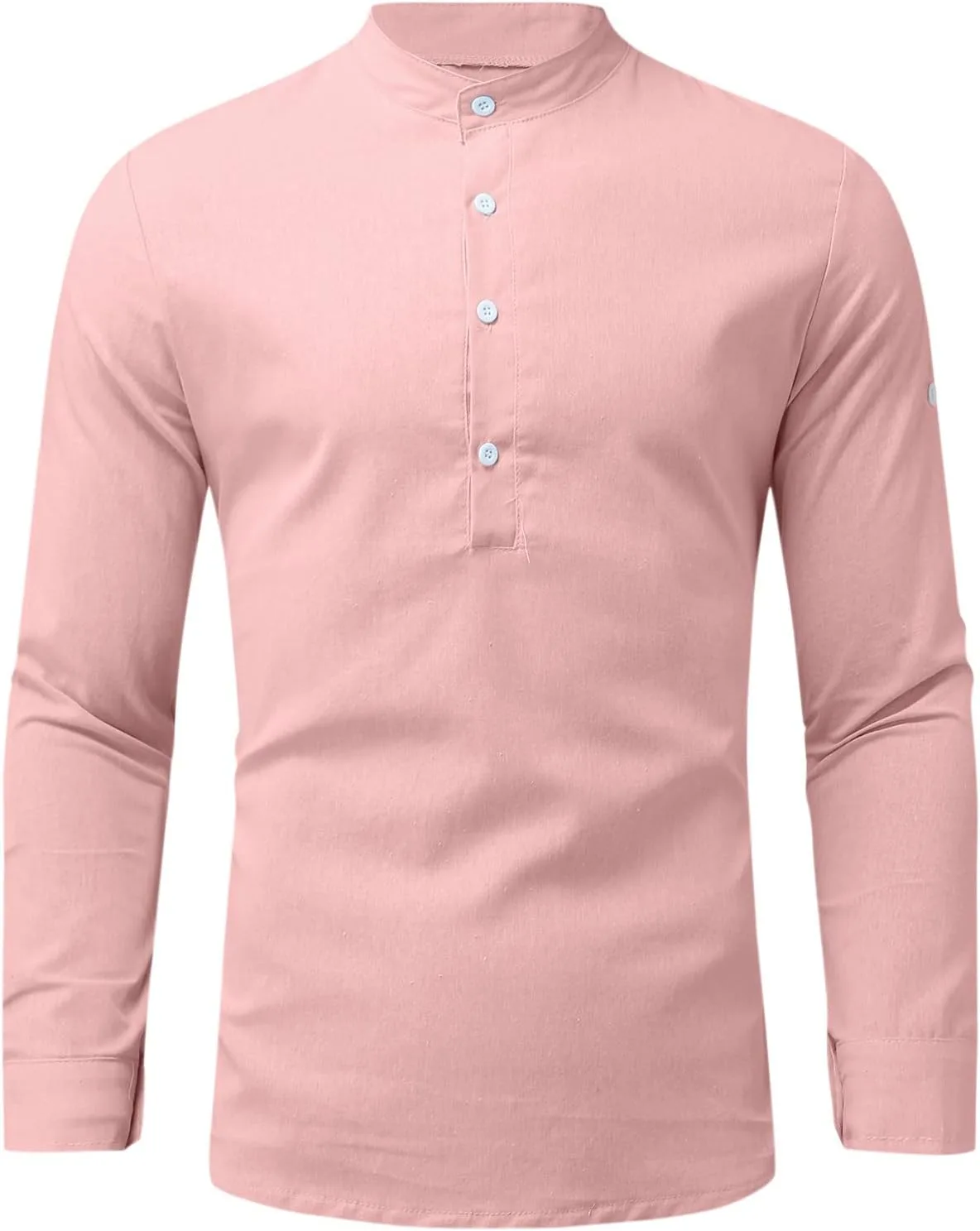 Мужская льняная рубашка Henley дышащая быстросохнущая — фото 4