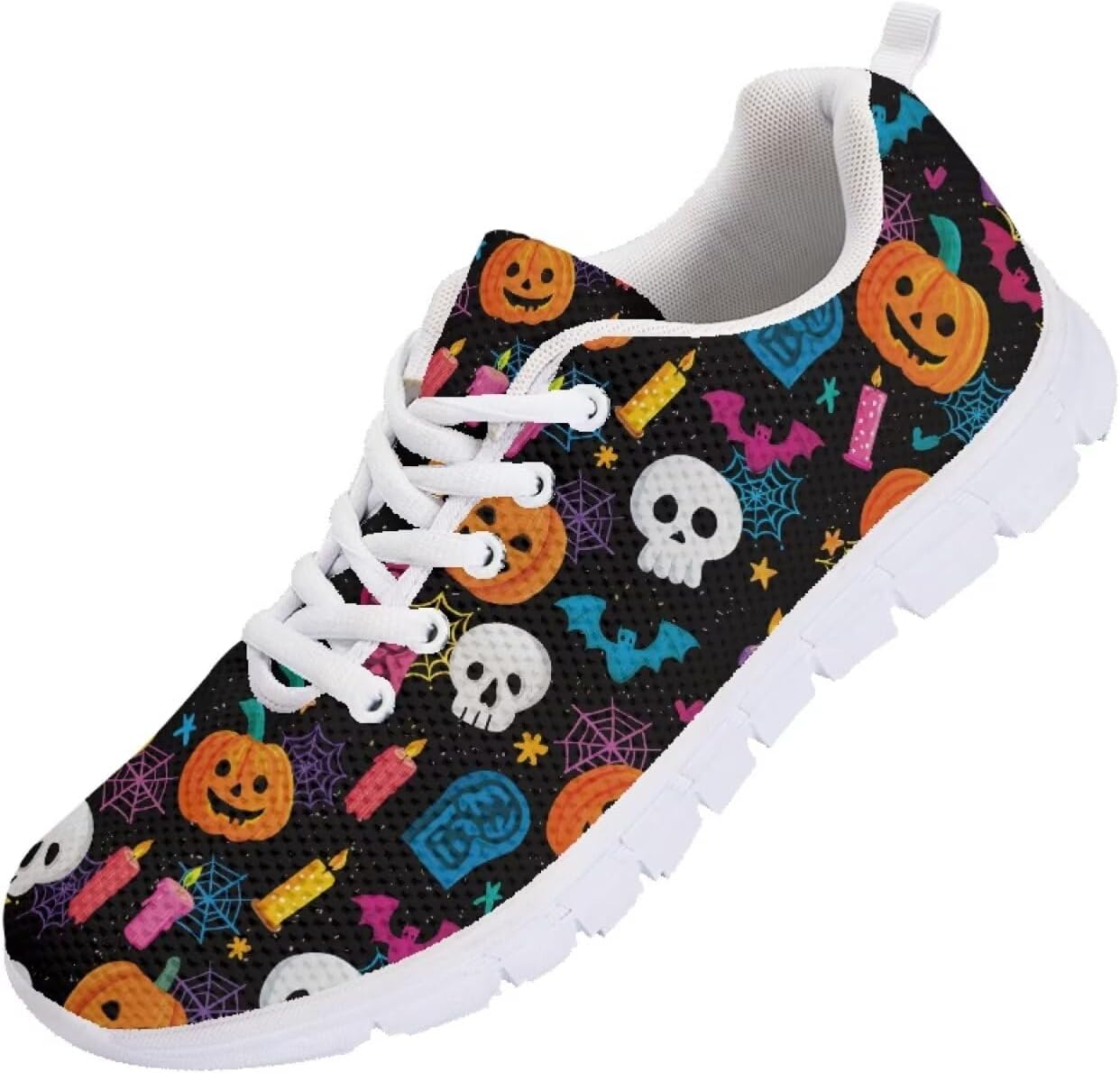 

Кроссовки Forchrinse для мужчин и женщин, Хэллоуин, легкие спортивные с шнуровкой, Halloween Skull Pumpkin