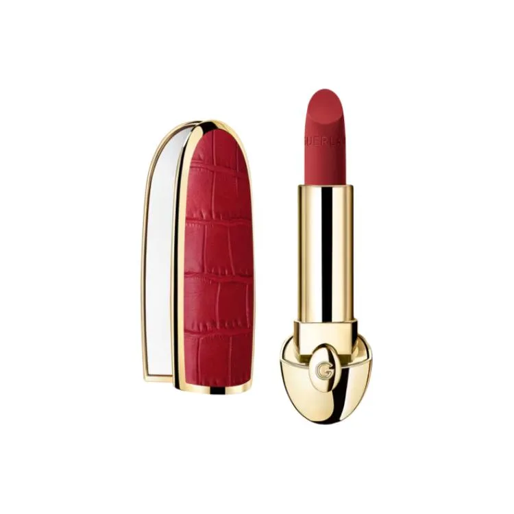 GUERLAIN Темно-красная помада с крокодиловым принтом, кремовая матовая, 3.5 г, #258 Sugar Chestnut Mocha Color