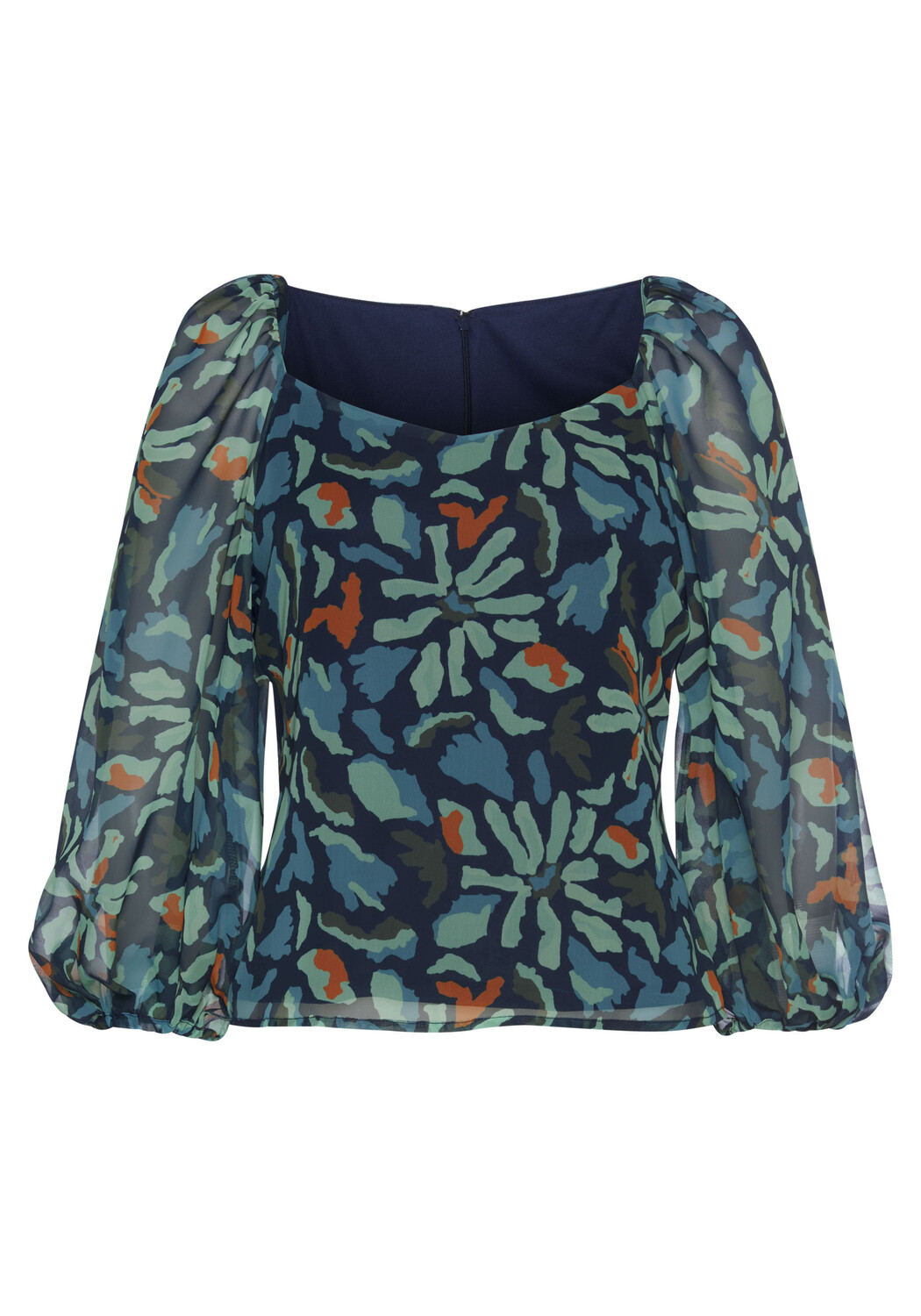

Блуза LASCANA Chiffon, цвет marine-dunkelgrün