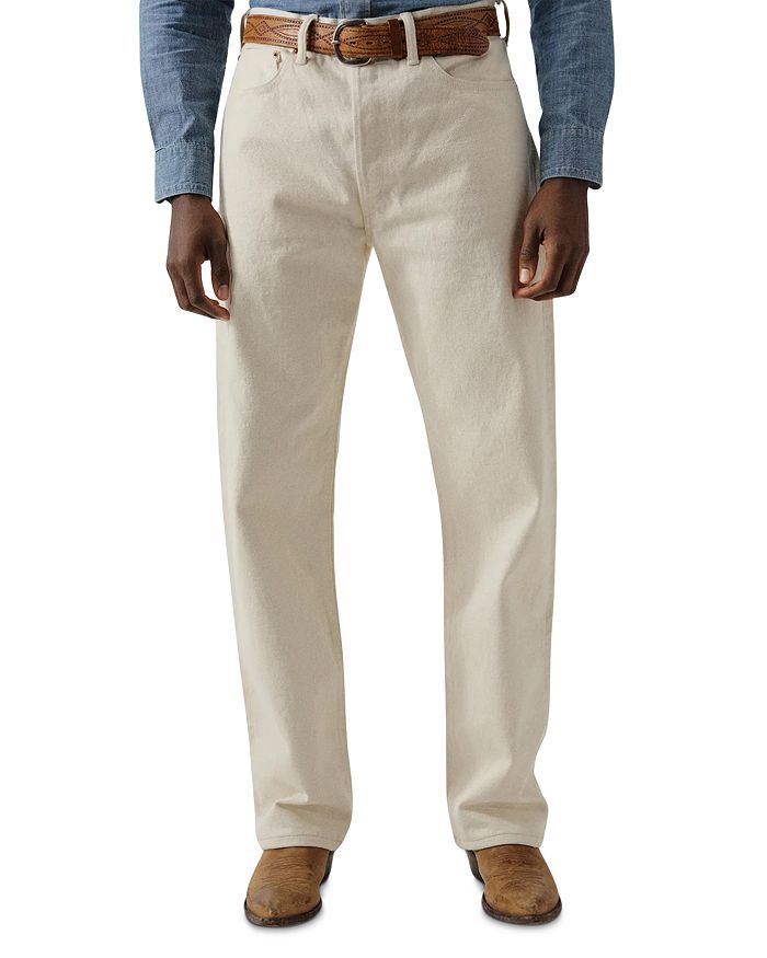 

Loomstate Selvedge Full Saddle Jeans в цвете N002 Buck Mason, слоновая кость/кремовый
