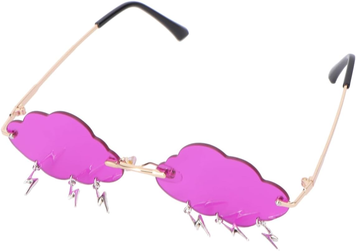 

Солнцезащитные очки без оправы в форме облака для женщин. Стильные очки для вечеринок. Подходит для небольшого лица. Защита глаз. Идеально подходят для использования в помещении или в баре Abaodam, Violet