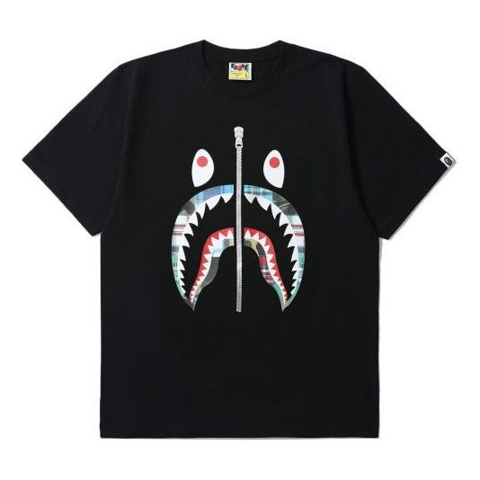 

Футболка half zip shark face t-shirt 'black' A Bathing Ape, черный