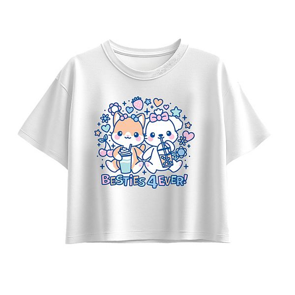 

Футболка с кавай-персонажами для девочек 7-16 лет Licensed Character, White