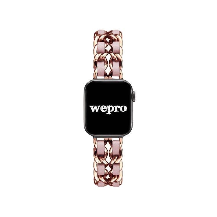

Wepro Часы Strap Apple Compatibility Metal 49mm, Rose Gold+Pink Leather