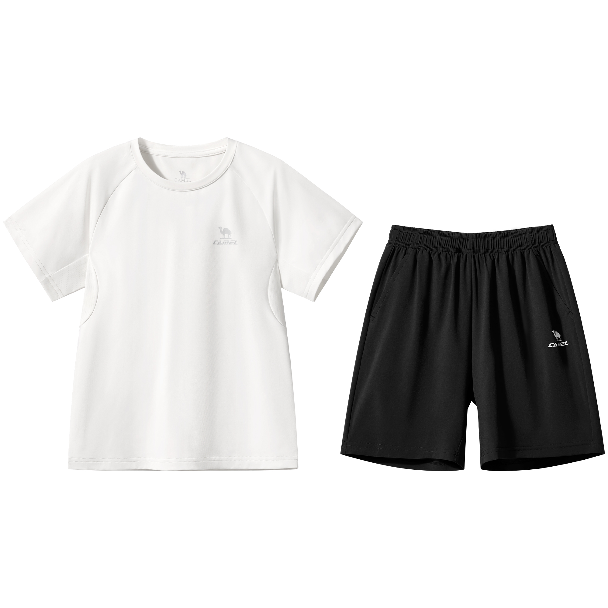 CAMEL Комплект Casual Sportswear SS25 Infinite White Top+Phantom Black Bottom для детей — фото 3