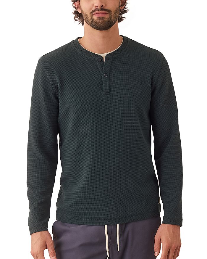 

Спортивная вафельная трикотажная кофта Henley Marine Layer, зеленый