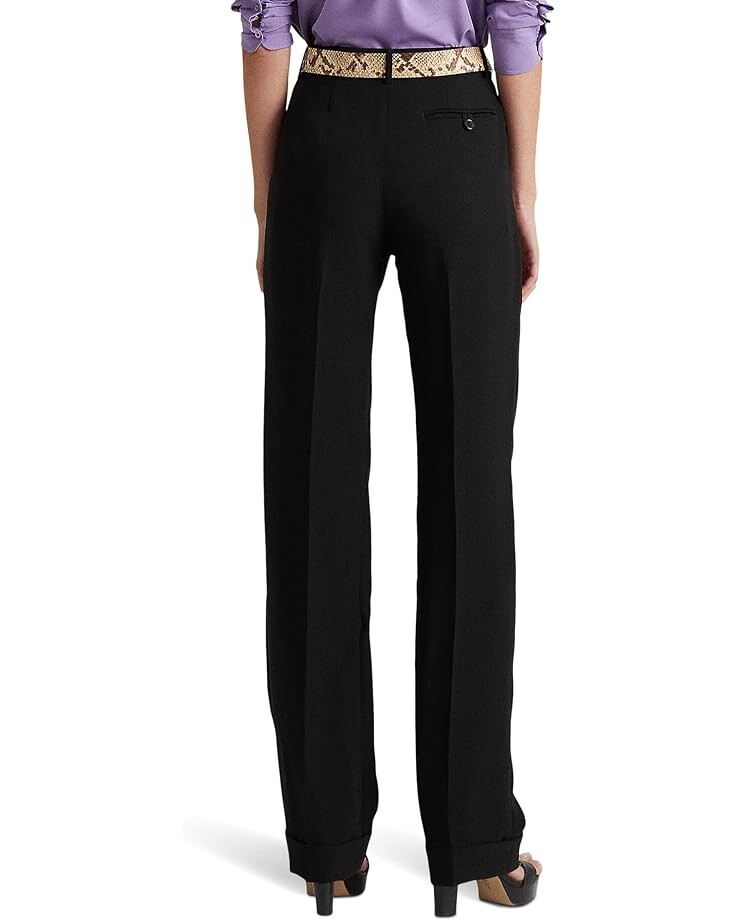 

Брюки LAUREN Ralph Lauren Pleated Sablé Crepe Pants, черный