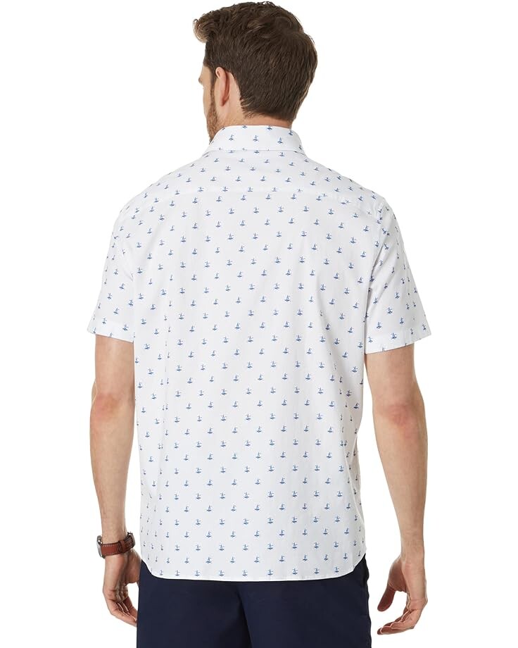 

Рубашка Vineyard Vines Sailboat Micro Printed Shirt, цвет White Cap