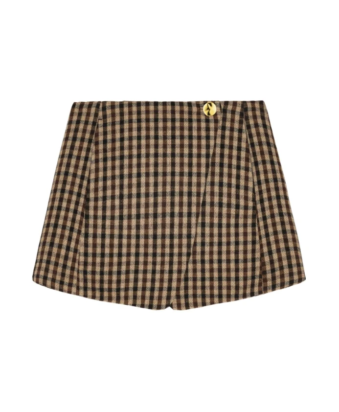 

Элегантная юбка цвета марроне, осень-зима 2025 Ganni, мультиколор