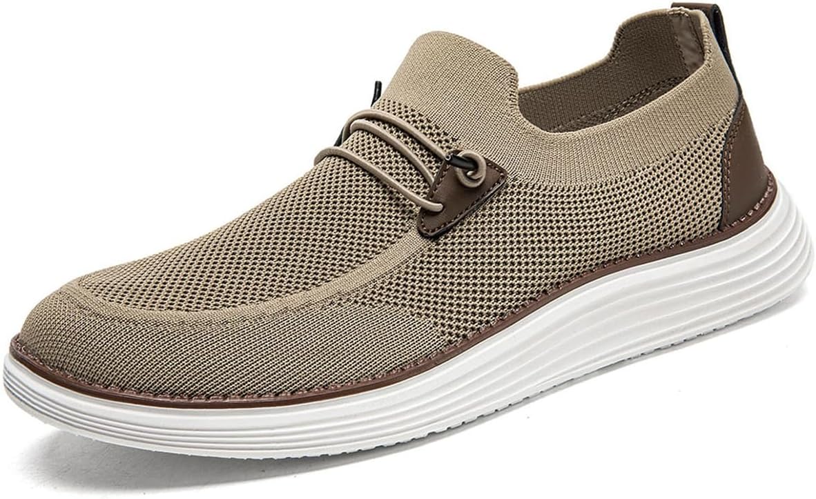 

Мужские слипоны, лодочные туфли, противоскользящие прогулочные и беговые кроссовки, модные кроссовки для мужчин, удобные, легкие, дышащие повседневные офисные туфли Xkowuo, коричневый