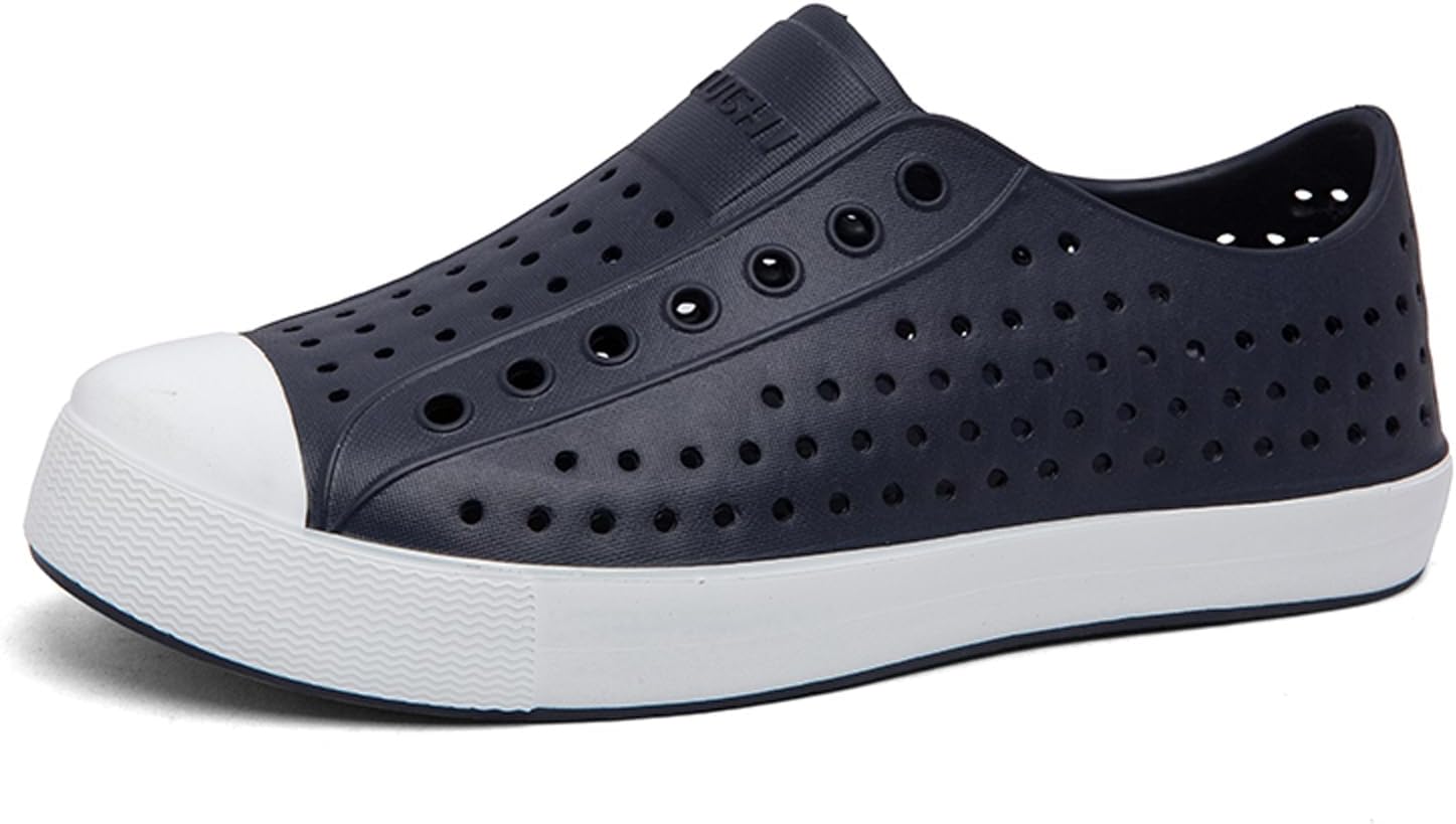 

Водонепроницаемые садовые сабо для мужчин и женщин - легкие дышащие тапочки из ЭВА - удобная нескользящая повседневная обувь для улицы, пляжа и ежедневного ношения Fliozy, темно-синий