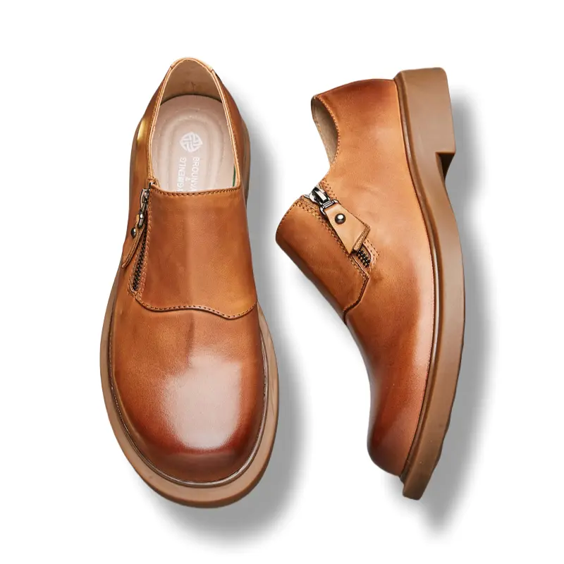 Туфли мужские Men"s Casual Men Low-Top Brounvanm, цвет Yellow Brown — фото 3