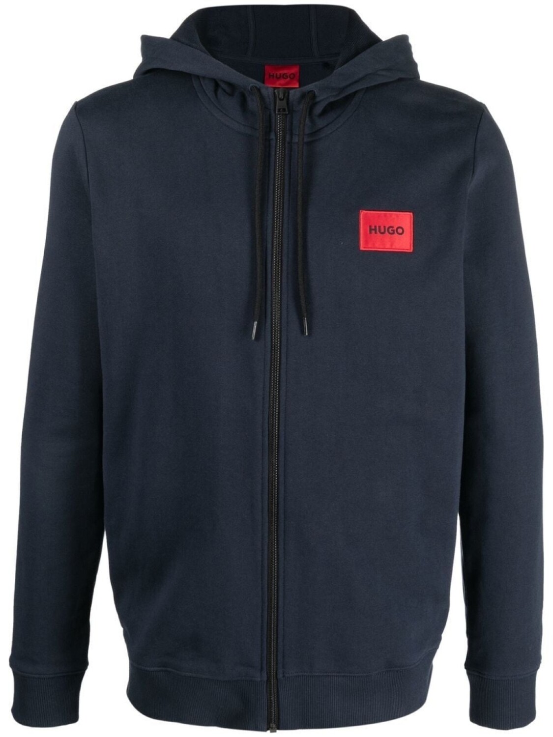 

HUGO chest logo-patch hoodie, синий