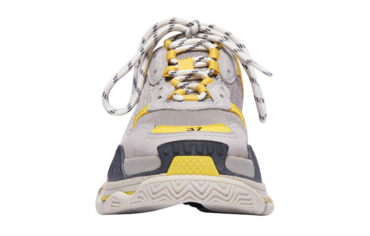 Кроссовки женские Balenciaga Triple S, серый / желтый — фото 4