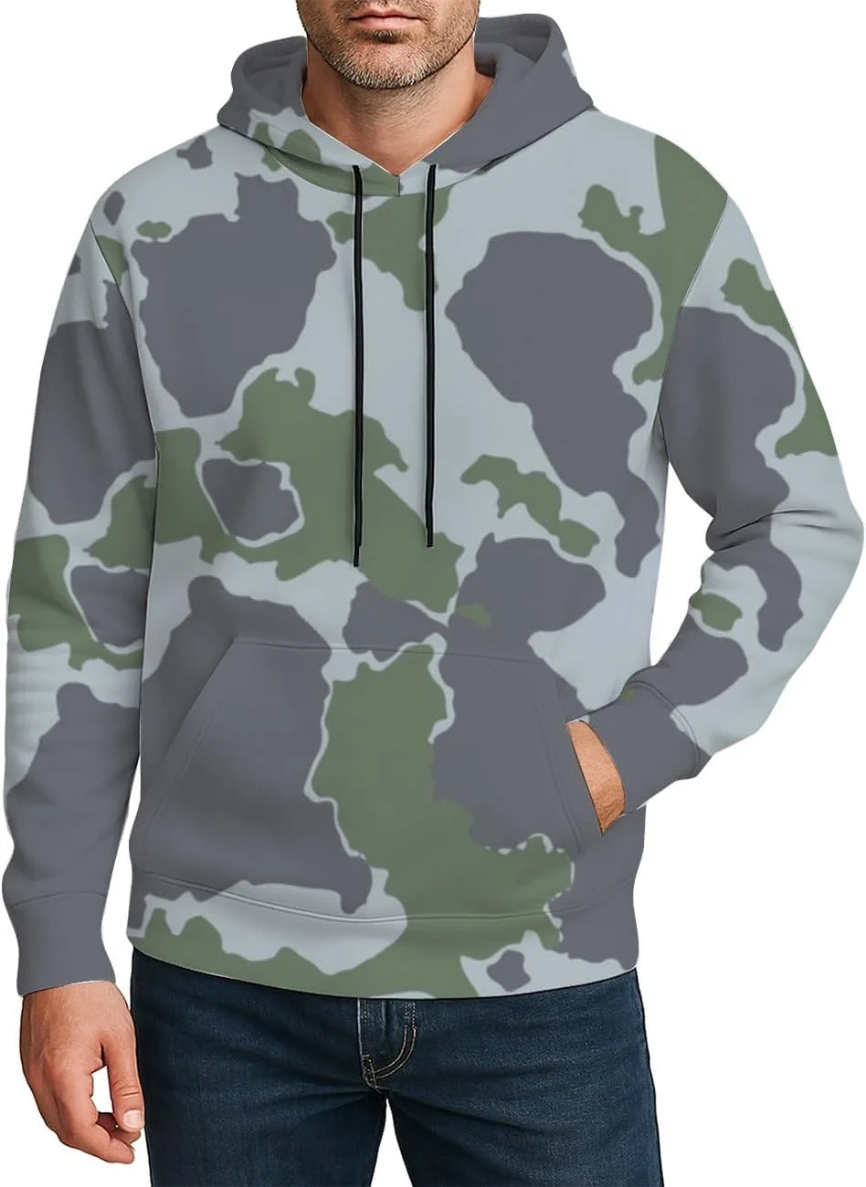 

Мужской худи с принтом, Desert Camo Tone, с карманом и кулиской Deovige